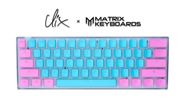 Clix x Matrix コラボ キーボード ピンクと青