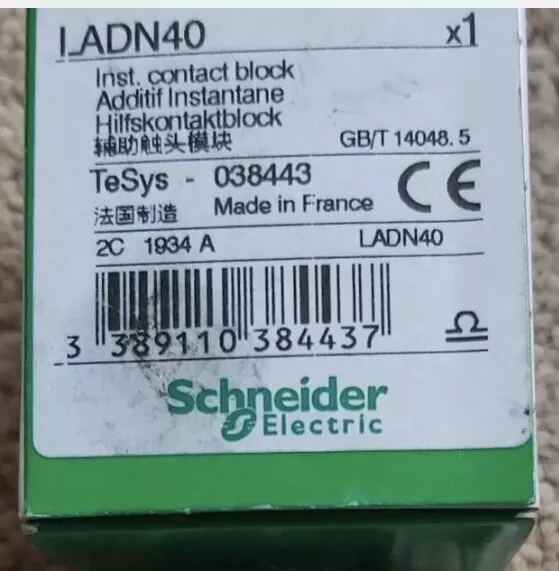 LADN40 Auxiliary Contact Block - 4NO, 4 Contact, 10A - 038443 Schneider Electric