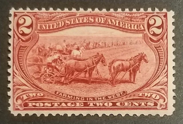 US Scott #286 Mint (MNH, OG) TRANS- MISSISSIPPI EXPO 2¢ Stamp, NH, SCV $72.50