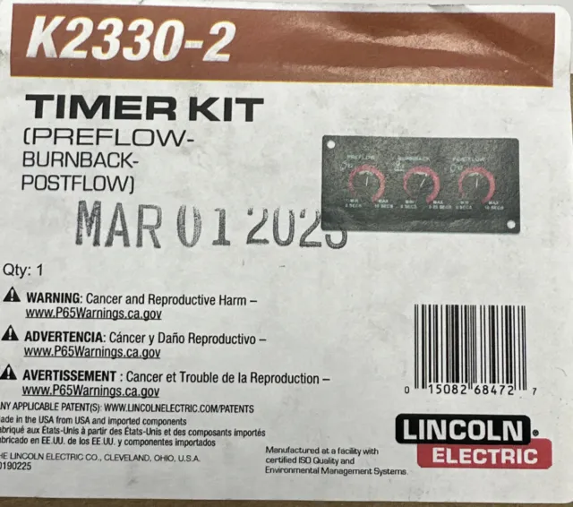 LINCOLN ELECTRIC K2330-2 Timer Kit PREFLOW BURNBACK POSTFLOW