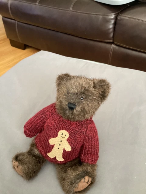 Boyds Bears GINGER SNAP #91523 Plush 8” 🐻w/Gingerbread Boy Sweater 2000 NWT