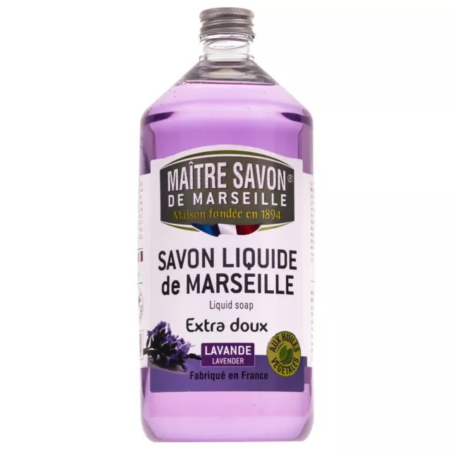 Savon liquide de Marseille a la lavande 1000 ml, Maître Savon