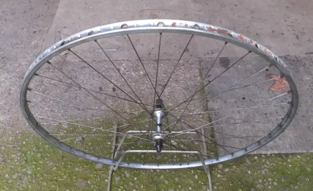 Ruota anteriore 28" bici corsa tubolare, cerchio NISI, mozzo CAMPAGNOLO raggi 36 2