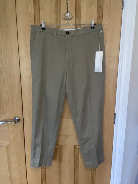 Arket Green 36 Regular Chinos Size 52 BNWT Cotton Linen Cropped Summer Holiday