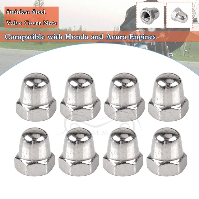 CHROME STAINLESS STEEL Engine Valve Cover Nuts Kit For Honda Civic