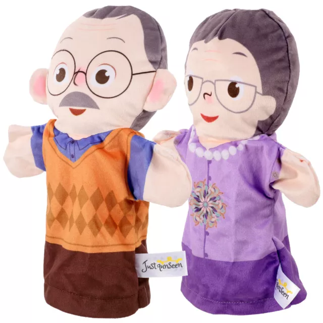 2 Pcs Figure Telling Character Hand Puppet Cartoon Kid Child Toy