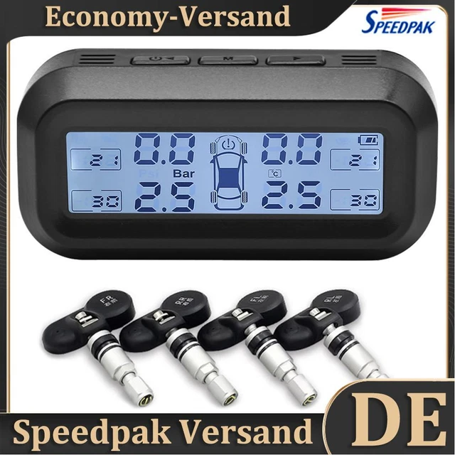 AN-10C Sistema di controllo pressione pneumatici auto solare TPMS (nero + bianco interno)