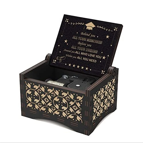 Graduation Music Box Vintage Wood Play You are My Sunshine Engraved