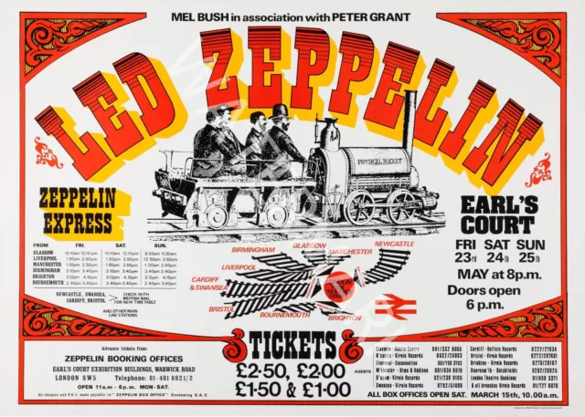 Led Zeppelin - Express Poster - 1975 Vintage Music Poster