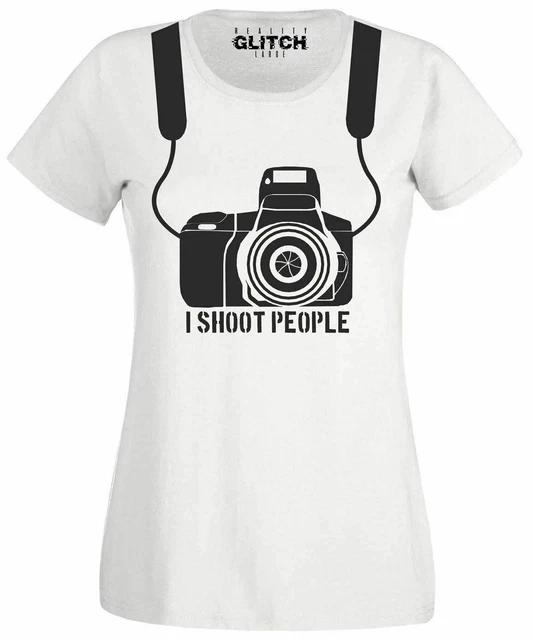 Women's I Shoot People T Shirt - Photo Ladies Fitted T-Shirt Photography Camera
