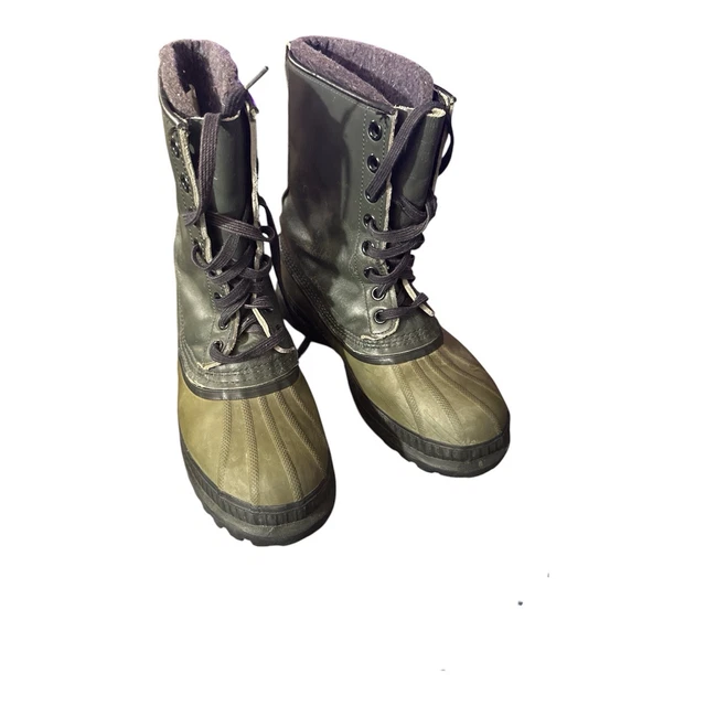 VINTAGE SOREL MARK V Kaufman Winter Snow Green Boots Leather  display picture 3