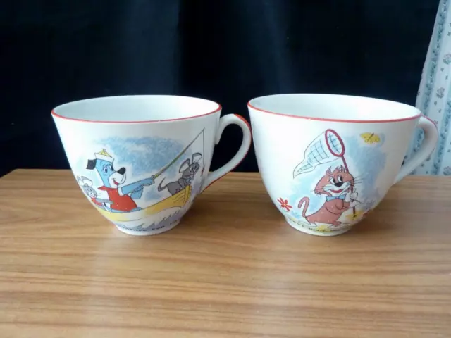 Set 2 Vintage Huckleberry Hound & Friends Tea Cups - Ridgway's Potteries