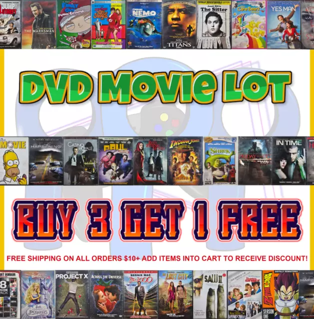 DVD Movies Lot 🍿 Buy 3 Get 1 Free 🍿 $10 Minimum Per Order - Free Shipping