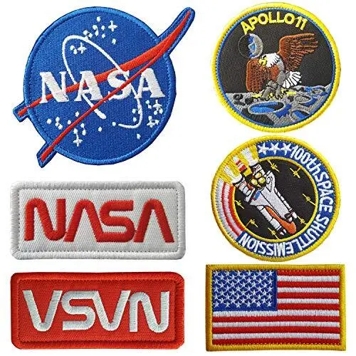 Lightbird NASA Patches 6 Pieces,Embroidered Iron On/Sew On Space Patches,US F...