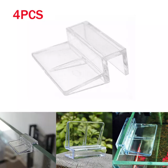 4X Plastic Aquarium Lid Holder Fish Tank Lid Cover Bracket Clip Clamp Support