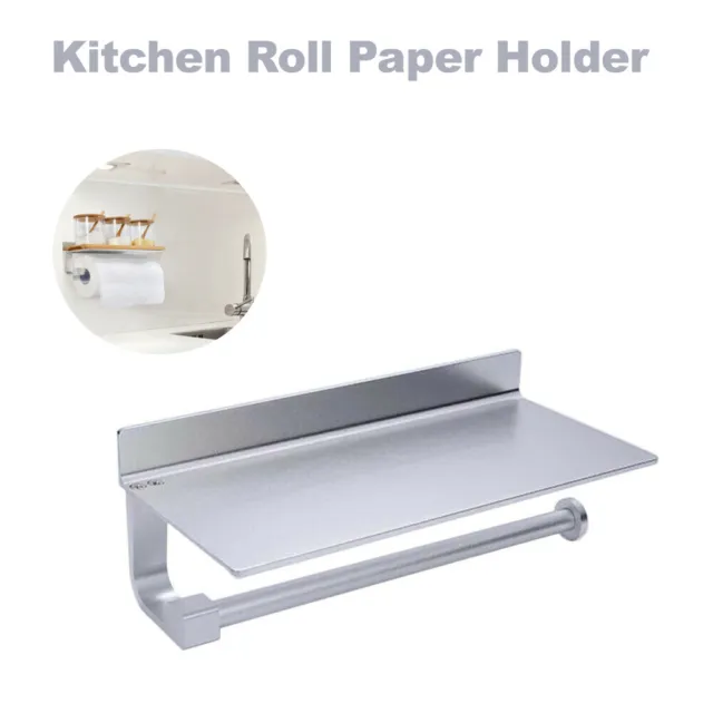Kitchen Roll Paper Holder Wall Mount Toilet Tissue Hanger Towel Storage Rack