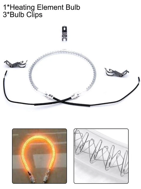Ampoule élément chauffant de four halogène haute performance avec 3 clips (12
