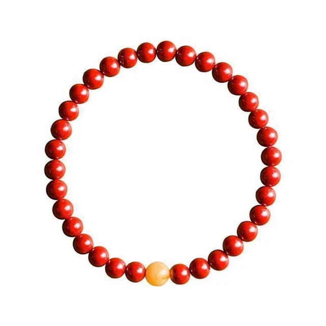 6MM Natural Cinnabar Baltic Amber Turquoise Bracelet Gift Beaded Taseel Elegant