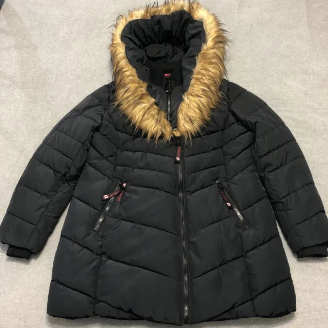 Canada Weather Gear Women’s Puffer Jacket Faux Fur Insulated Winter Sz Large
