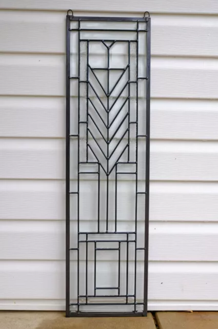 10" x 36" Stunning Handcrafted stained glass Clear Beveled window panel