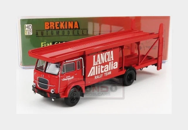 Camion Fiat 640 Porte-autos Brekina 58482 – Avec 6 Fiat 500 – HO – Neuf