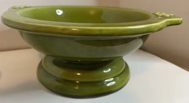 McCoy Pottery Green Wash Basin Bowl Embossed Vines Grapes NO PITCHER Avocado MCM