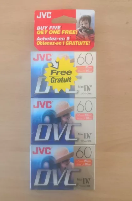 6 x JVC DVC 60 Minute Digital Video Mini DV Cassette Tapes M-DV60DU New Sealed