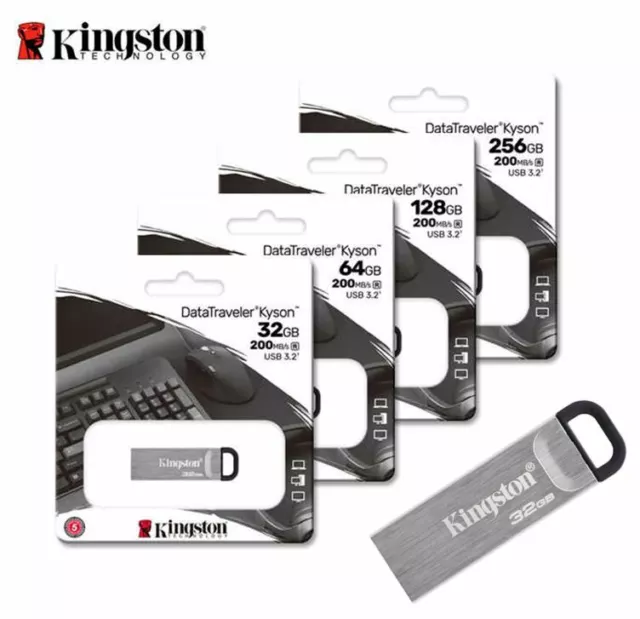 Kingston Kyson DTKN 32GB 64GB 128GB 256GB USB 3.2 Gen 1 Flash Drive 200MB/s IT