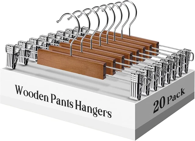 Ulimart Pants Hangers 20Pcs Skirt for Everyday Small, Walnut