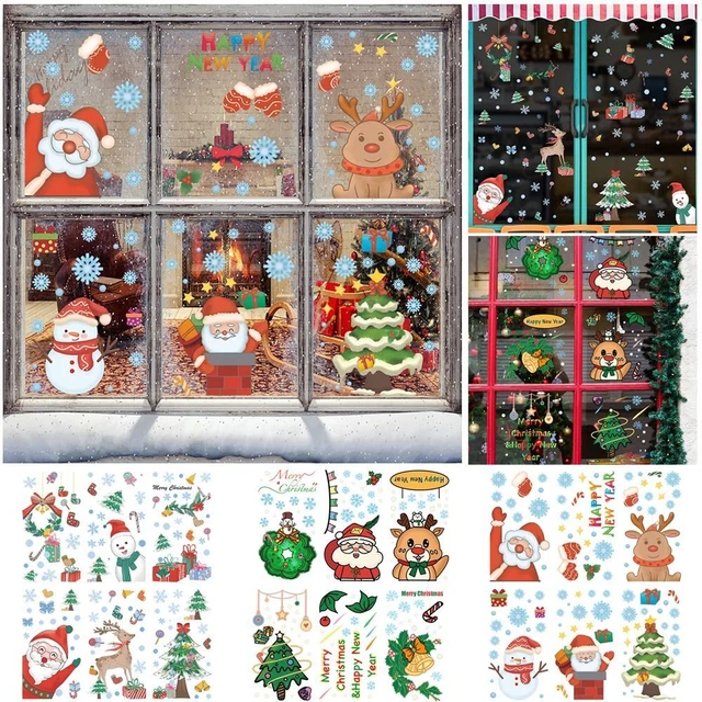 Weihnachts mann Schneeflocke Laden fenster aufkleber Schneemann-Rentier