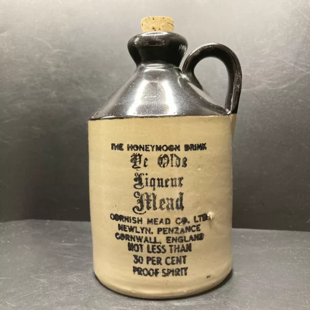 Vintage The Honeymoon Drink Ye Olde Liqueur Mead Stoneware Flagon with Stopper