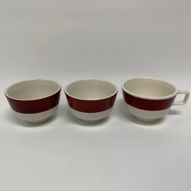 Homer Laughlin Bowls Cup Best China USA AAB-II Red Cream