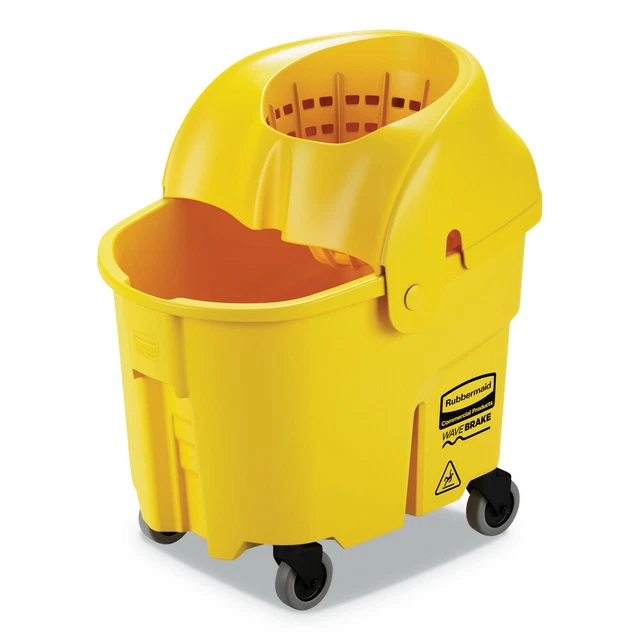 Rubbermaid Commercial FG759088YEL WaveBrake Down-Press Bucket/Wringer - YEL New