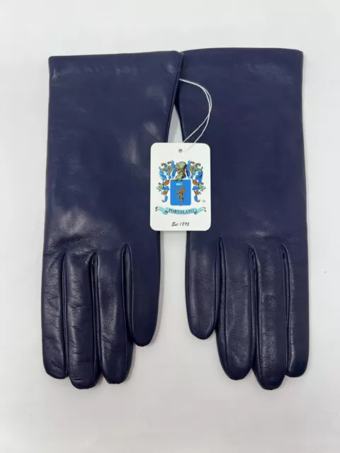 Portolano Nappa Leather Cashmere Lined Gloves “Misterioso” Size 7.5