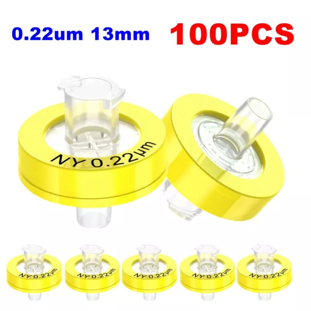 10-100pcs Nylon Membrane Syringe Filter OD=13mm 0.22 Micron Plastic Disposable