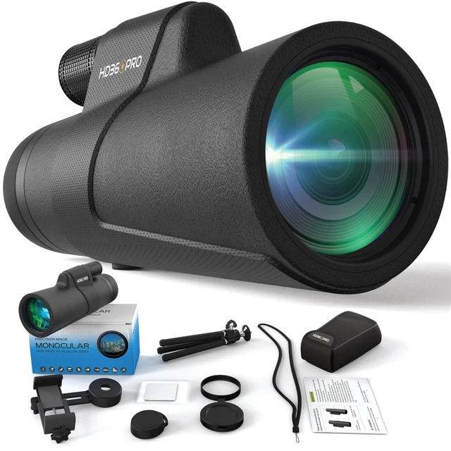 Monocular Telescope 12X50 Outdoor Telescope with Smartphone Adapter for Starg...