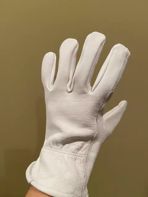 6 Pairs - G-TUF Premium 100% Full Grain Cowhide  Work Gloves-Off White