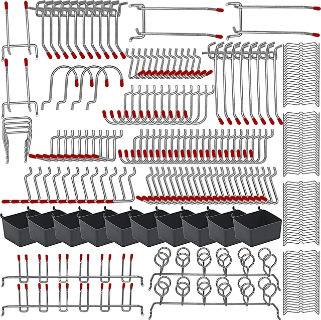 228PKS Pegboard Hooks Assortment Metal Sets & Bins