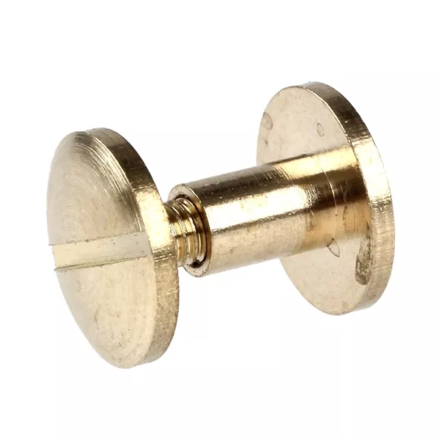 10x Cinturón de remache de cuero con botones de latón liso atornillo para uñas tornillo posterior 6 mm R2Q7