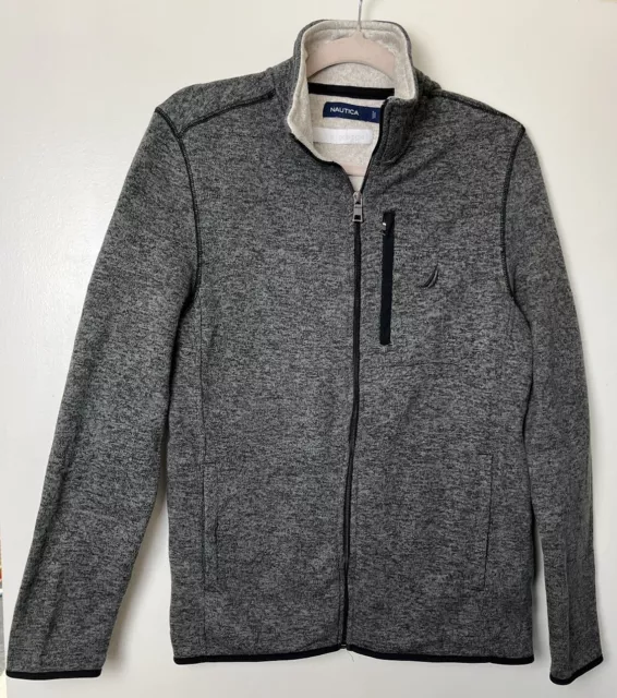NAUTICA Grey Full Zip Soft Warm Jacket Size M