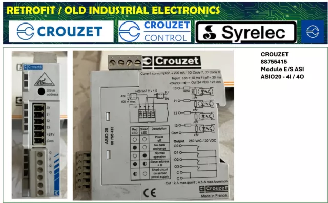 CROUZET 88755415 - Module E/S ASI  -  ASIO20 - 4I / 4O