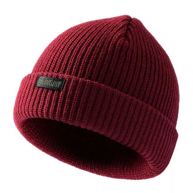 Chapeau bonnet homme tricoté chaleur hiver avec rayures et doublure thermique