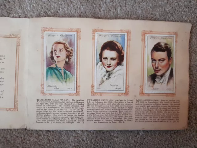 Players Cigarette Cards 'Film Stars' 2nd series complete set of 50 in album 1934 3