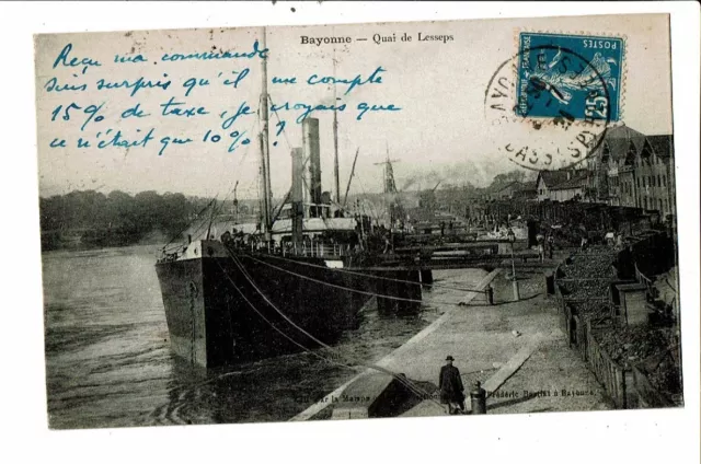 CPA- Carte Postale -France-Bayonne- Quai Lesseps-1921   VM19535