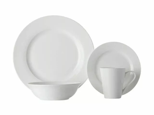 Maxwell & Williams White Basics Cosmopolitan Rim Dinner Set 16 Pce RRP $119.95