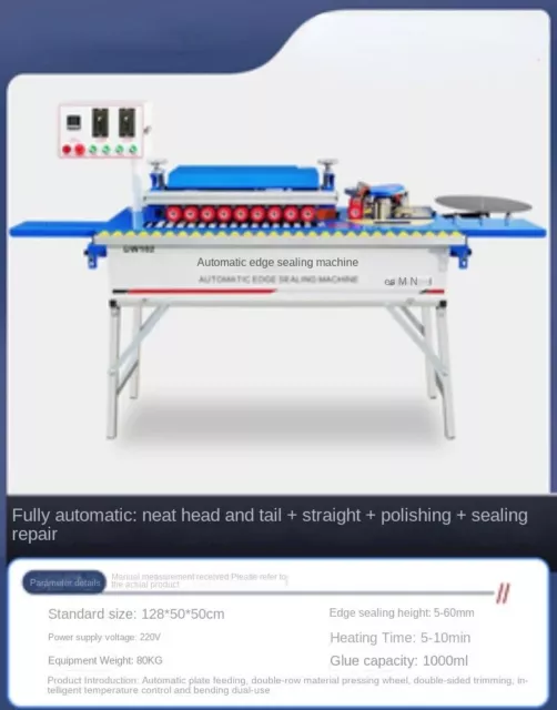 DW102 Semi Automatic Edge Banding with Gluing, Trimming,Buffing and End Cutting