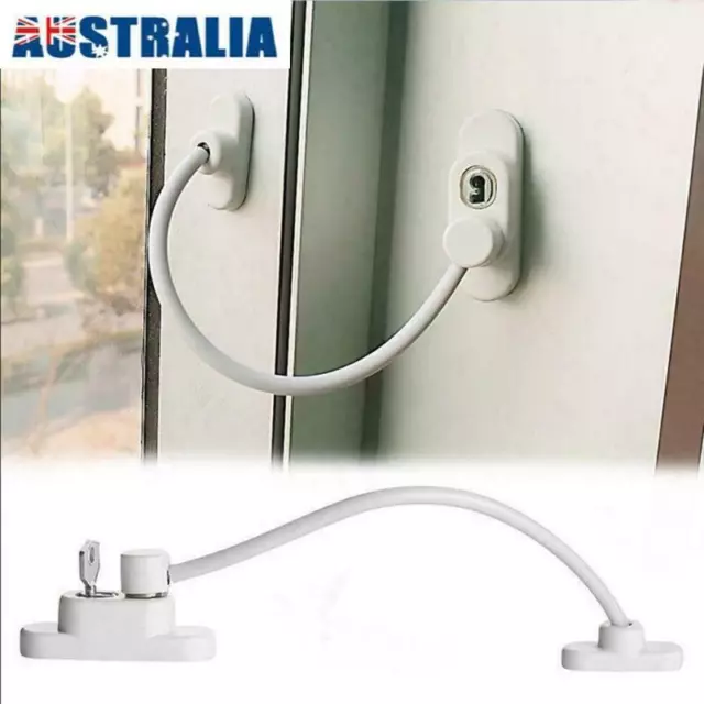 Restrictor Child Safety Stainless Key A Lockable Window Security Cable Lock Door