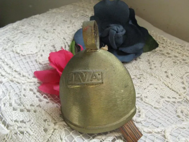Vintage Javanese Java Indonesia Brass Bell Wooden Clapper Original