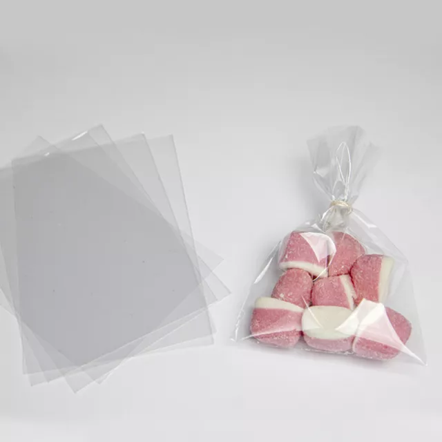 100 BUSTINE TRASPARENTI 10x20 SACCHETTI CELLOPHANE PLASTICA ALIMENTI GIOIELLI