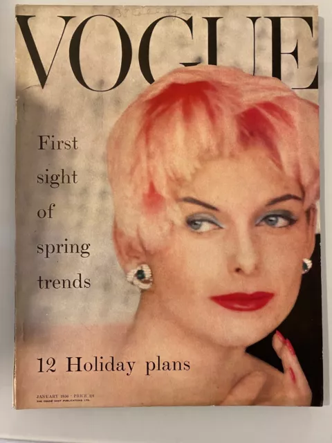 VOGUE Magazine 1956 January COMPLIMENTARY GIFT WRAP Fast dispatch